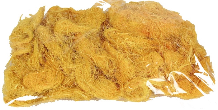 Coco fibre 250gram in poly yellow 