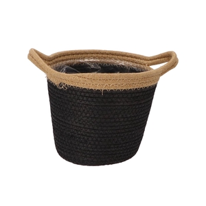 Tripoli Basket Pot Black 20x18cm Nm