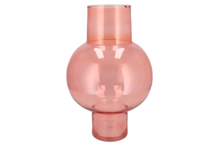 Mira Pink Glass Bulb High Vase 25x25x41cm
