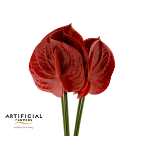 Artificial Soft Touch Anthurium Dark Red