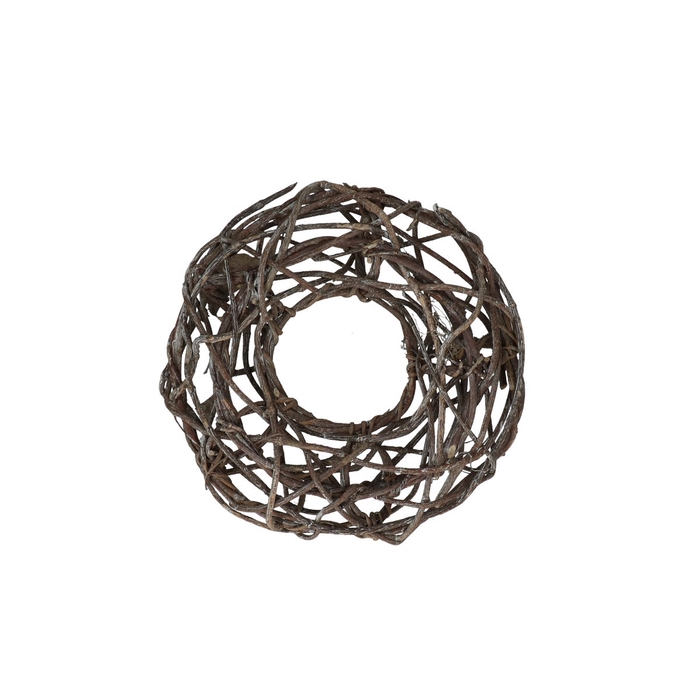 <h4>Wreath d24cm Woven open Frosted</h4>