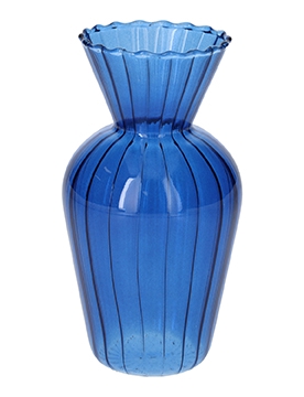 <h4>DF02-665292600 - Vase Swirl d6.2/7.4xh14 blue</h4>