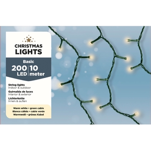 LED BUDGET BASIC LIGHTS BUITEN GREEN CABLE - WARMWHITE 200LAMPS 995CM