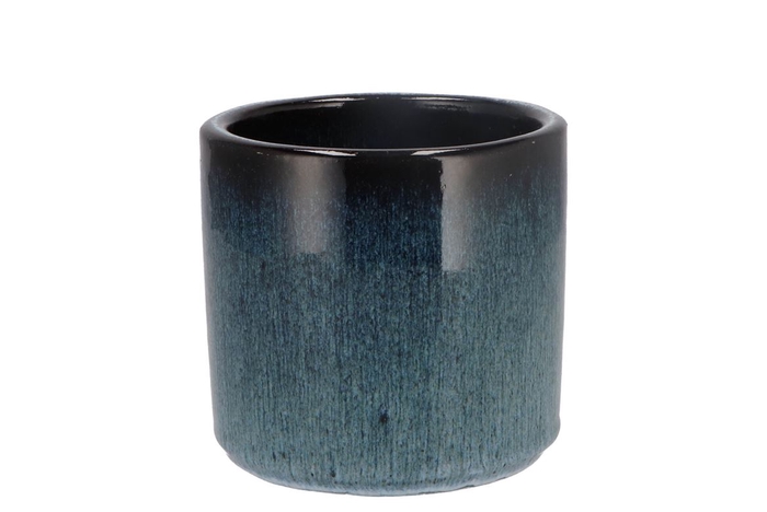 <h4>Javea Cilinder Pot Glazed Blue 13x12cm</h4>