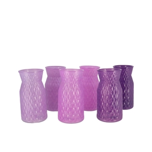 Diamond Purple Mix Vase Ass 12x16cm Nm
