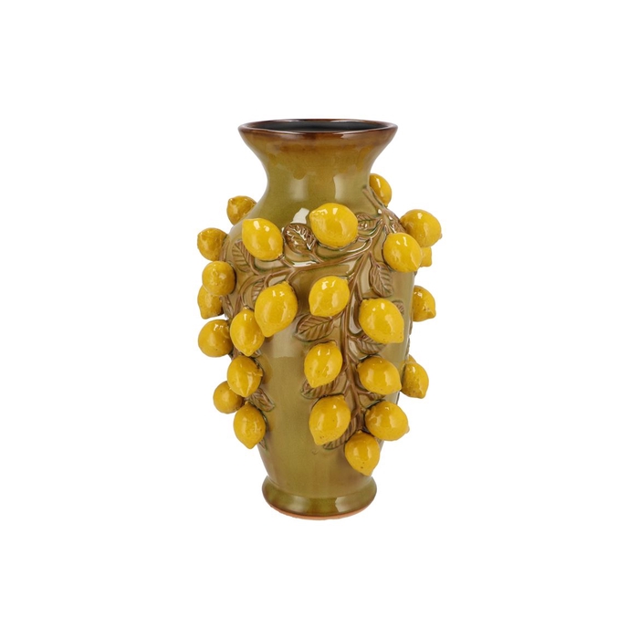 <h4>Fruit Lemon Olive Green Vase 24x38cm</h4>