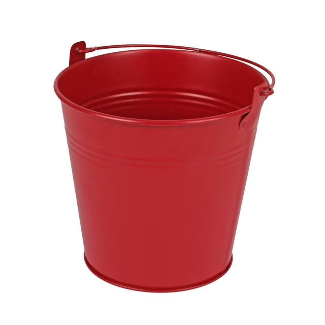 Bucket Sevilla zinc Ø13xH13cm - ES12 red matt
