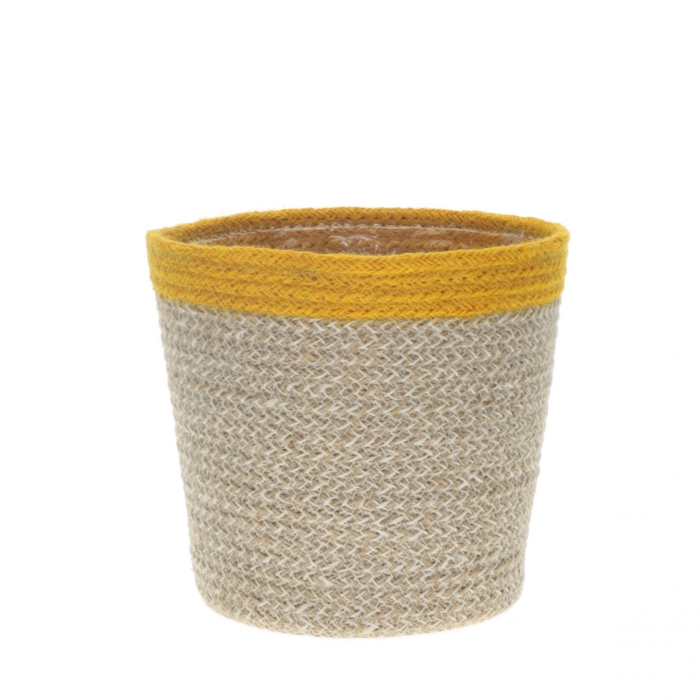 Baskets Pot hessian stripe d15*14cm