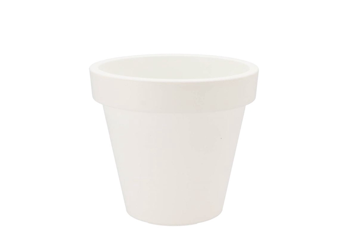 <h4>Plastic White Pot Wide Edge 16x15cm</h4>