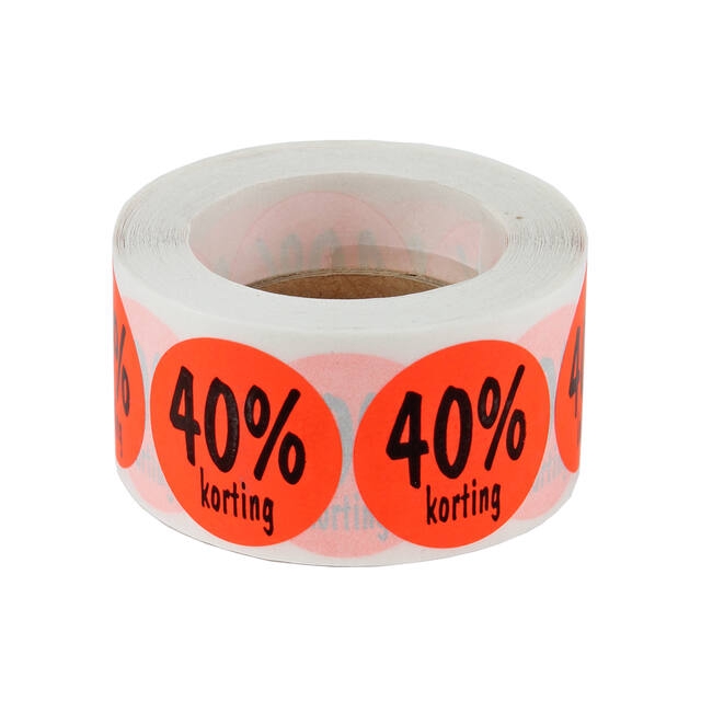 <h4>stickers ø 35mm 40% korting ORANJE - rol 500st</h4>