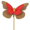Bijsteker vlinder kraft 7x9cm+50cm stok rood