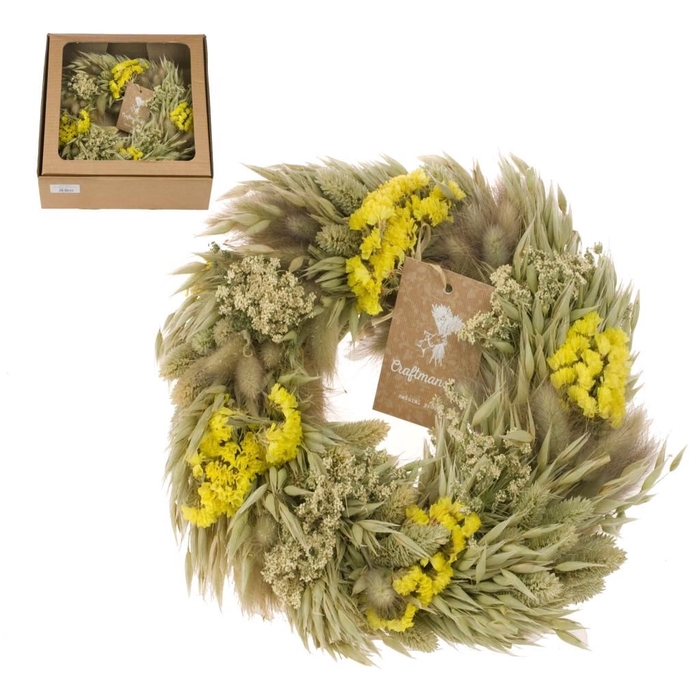 <h4>Wreath Janice 30cm natural yellow</h4>