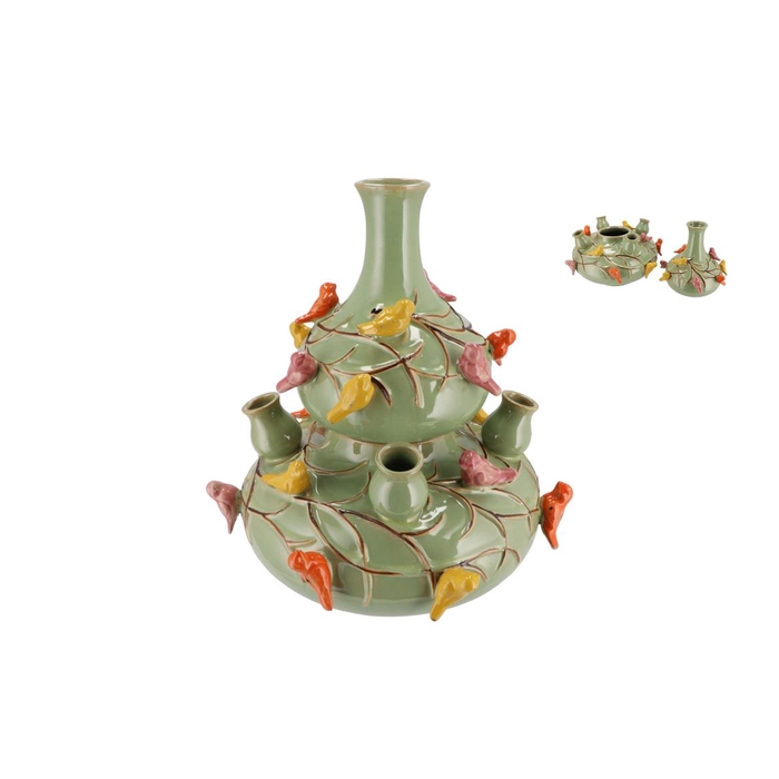 <h4>Bird Vase Pistache Bubbles 28x32cm</h4>