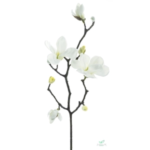 SILK FLOWERS - MAGNOLIA SPRAY OSAKA WHITE 59CM