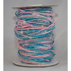 JUTE ROPE MULTICOLOR MT15 TURQUOISE PINK-NATURAL