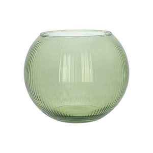 DF02-883918400 - Glass bowl Alverda Lines d12/19xh15.5 nile green