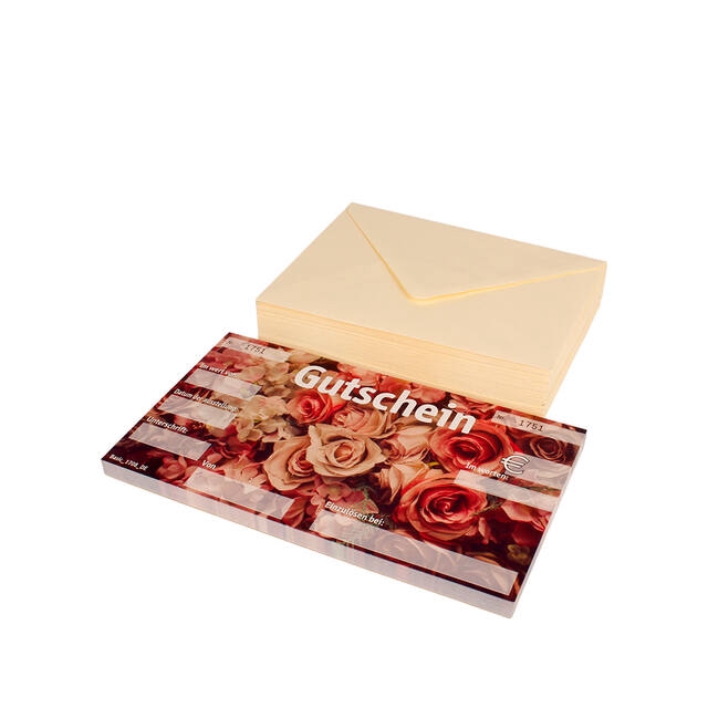 Gift voucher + envelope (German)  - pack 50ps.