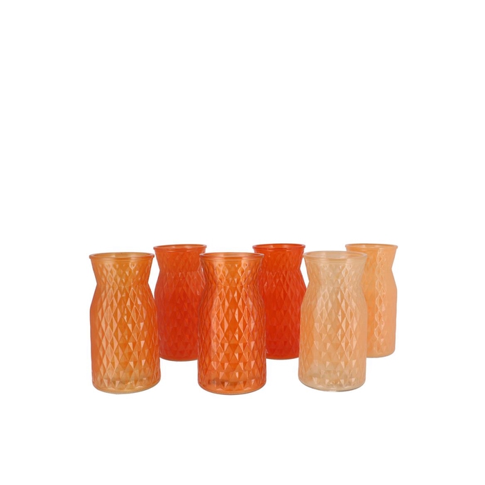 <h4>Diamond Orange Mix Vase Ass 10x14cm Nm</h4>