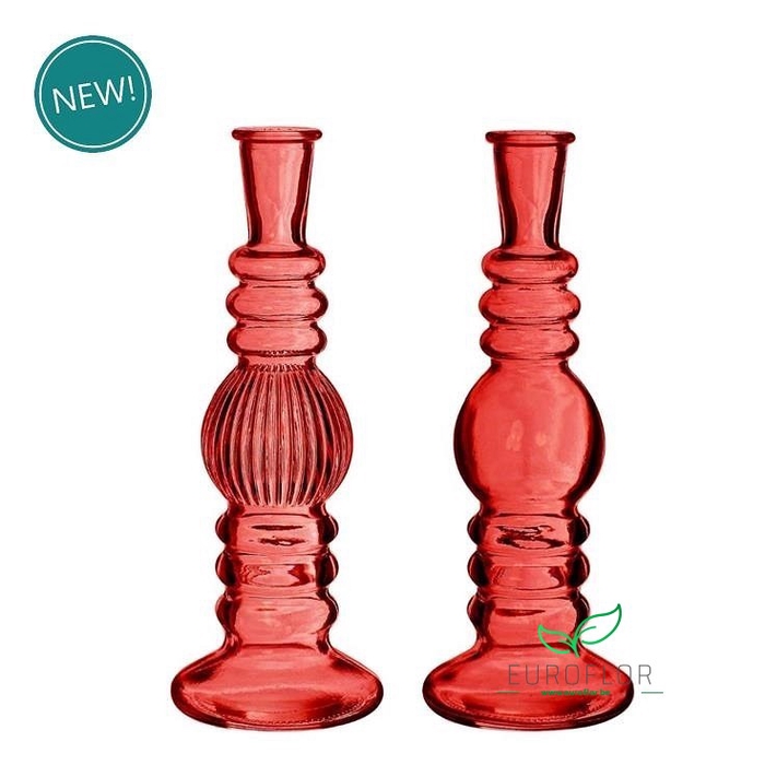 <h4>BOTTLE CANDLE FLORENCE D8,5 H23 RED</h4>