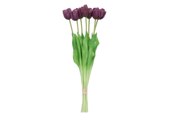 Silk Tulip 7x Purple 43cm