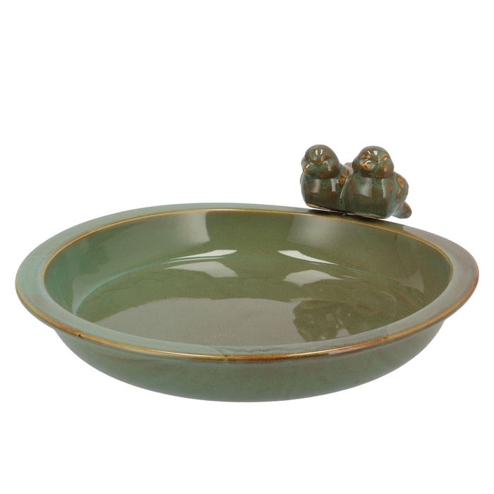 <h4>Bird Bowl Glazed Green 33x5cm</h4>