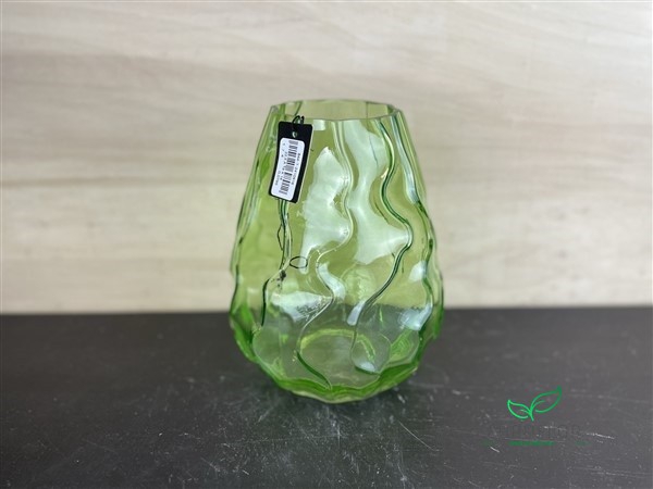 GLASS VASE GREEN 22,5*18*H18