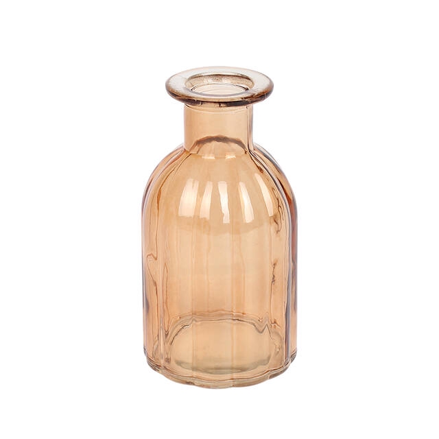 <h4>Vase Ravenna glass Ø7xH14cm lightbrown transparant</h4>