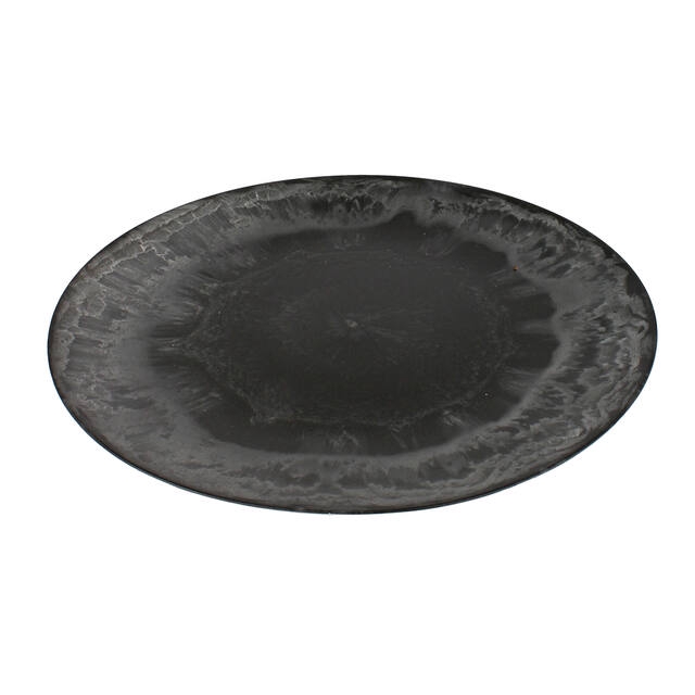 Bowl plastic round Ø33xH2cm natural grey