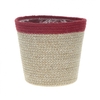 Baskets Pot hessian stripe d15/11*14cm