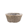 Wicker Bowl Basket Round Grey 25x11cm