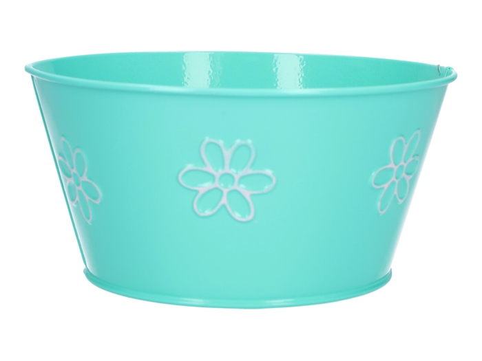 <h4>DF04-665730600 - Planter Daisy d18xh9 turquoise/pink</h4>