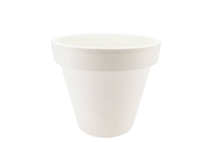 Plastique Blanc Pot Bord Large 20cm