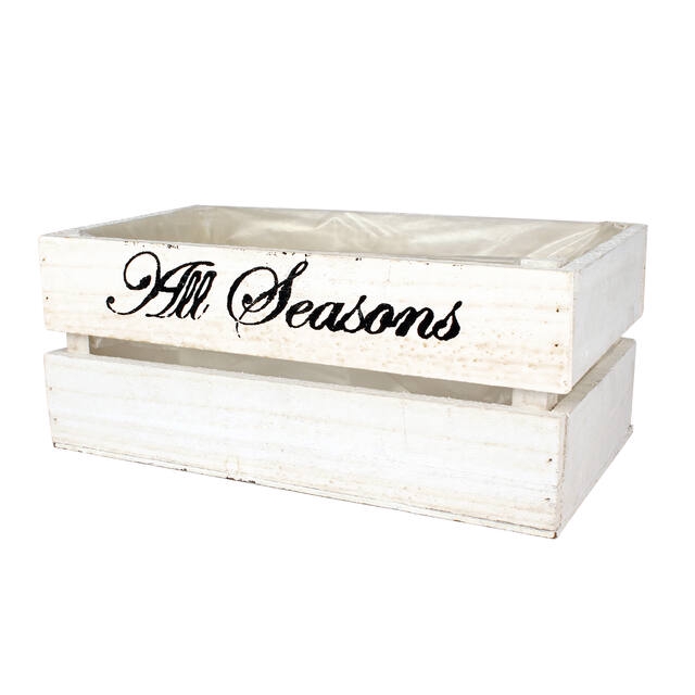 Crate All seasons wood 27x14,5x12cm white