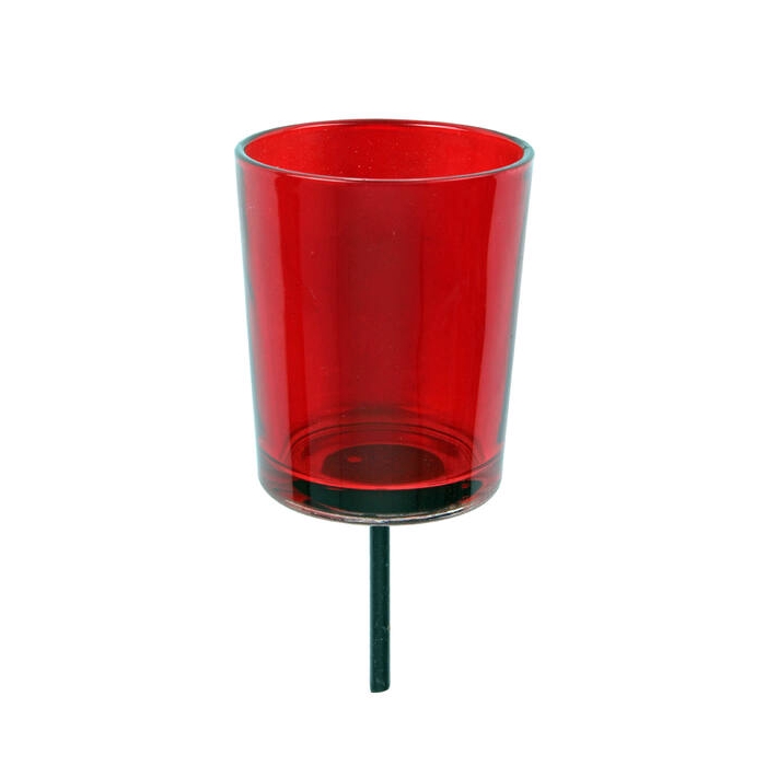 <h4>Waxine Glass Red On Stick 8cm (14,5 Cm)</h4>
