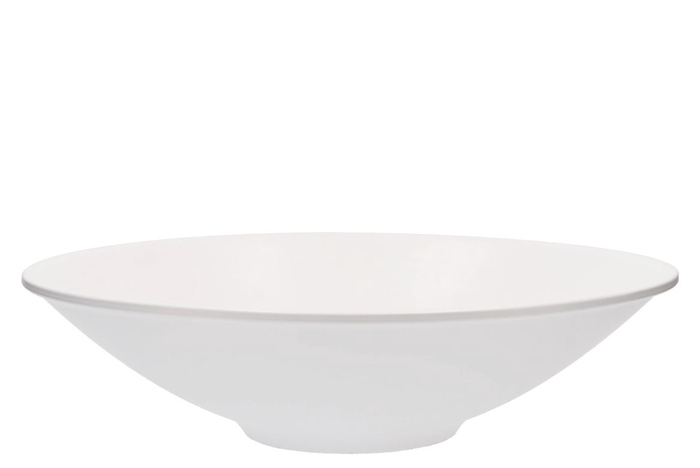 Ceramic Bowl White Mat Flat 40x11cm