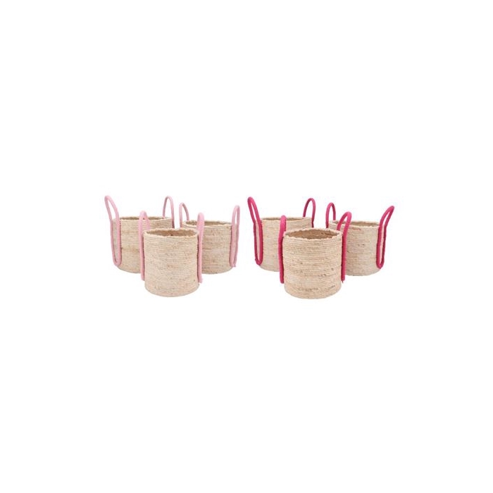 <h4>Venice Fuchsia/pink Basket Handles Set 3 35x28/32x26/26x25</h4>