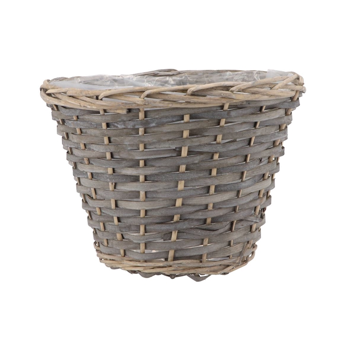 <h4>Wicker Basket Pot Round Grey 30x23cm</h4>