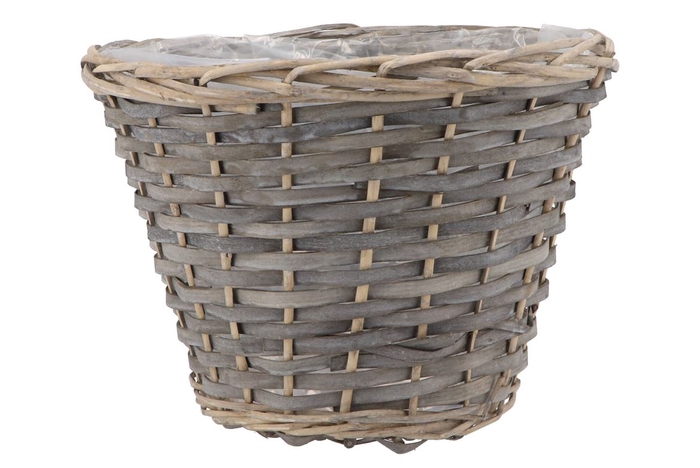 <h4>Wicker Pot Basket Round Grey 30x23cm</h4>