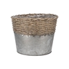 Wicker Basket Pot + Zinc Grey 25x20cm
