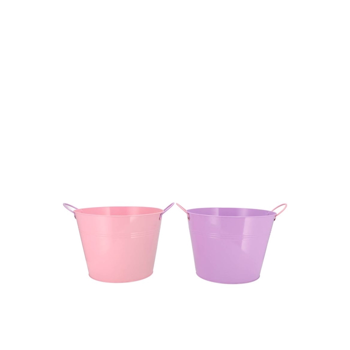 <h4>Zinc Basic Lila/pink Ears Bucket 16x14cm</h4>