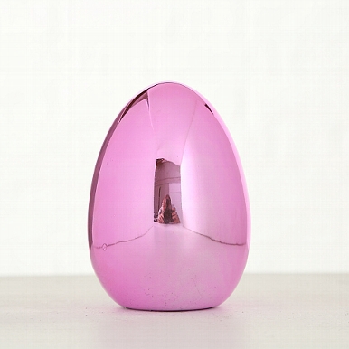 Decorative object Divo, Egg, H 11 cm, Dolomite, Fuchsia dolomite pink