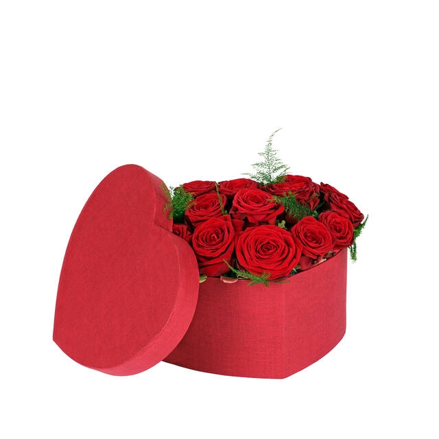 <h4>Hat box Fabric heart carton 15x19xH10cm red</h4>