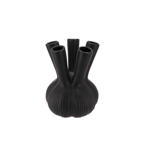 Aglio Straight Black Vase 19x19x25cm