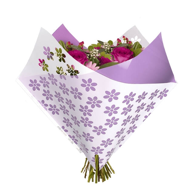 <h4>Hzn 35x35cm Oblique OPP40 Clear Flowers lila</h4>