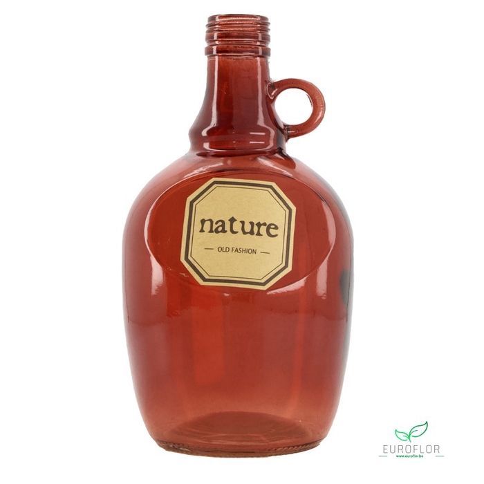 <h4>BOTTLE GLASS WITH ROPE D12X24CM BROWN</h4>