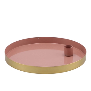Marrakech Pink Candle Plate Round 22x2,5cm