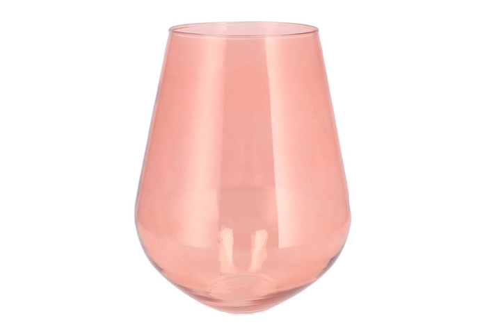 <h4>Mira Pink Glass Wide Vase 22x22x28cm</h4>