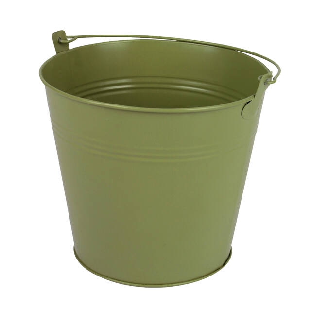 <h4>Bucket Sevilla zinc Ø17.8xH15.8cm -ES17 green mat</h4>