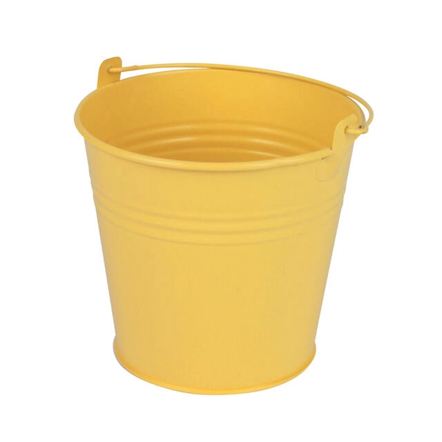 Bucket Sevilla zinc Ø13xH13cm - ES12 yellow matt