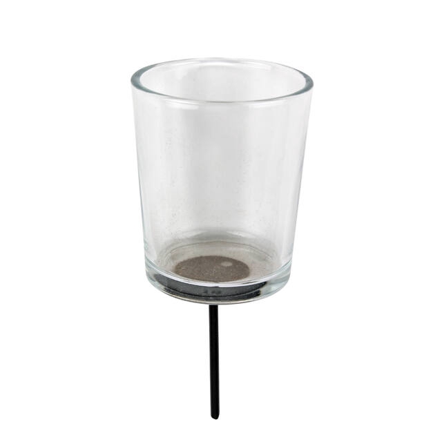 Waxine glass clear on stick 8 cm (14,5cm)